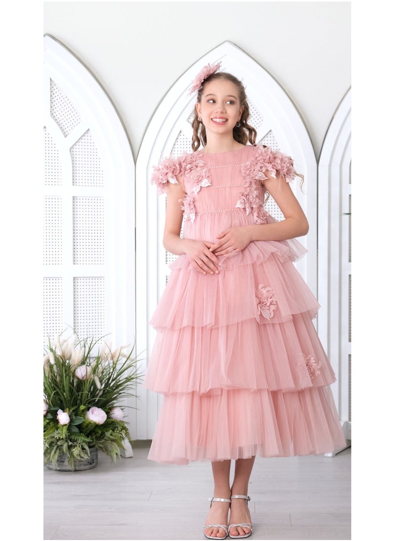 Flower Teen Dress Pink 3147