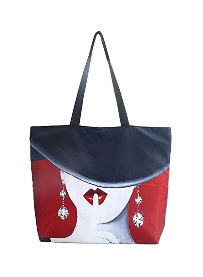 Fabric Zipper Tote Bag Pretty Lady