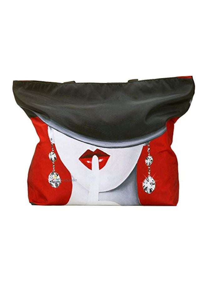 Fabric Zipper Tote Bag Pretty Lady