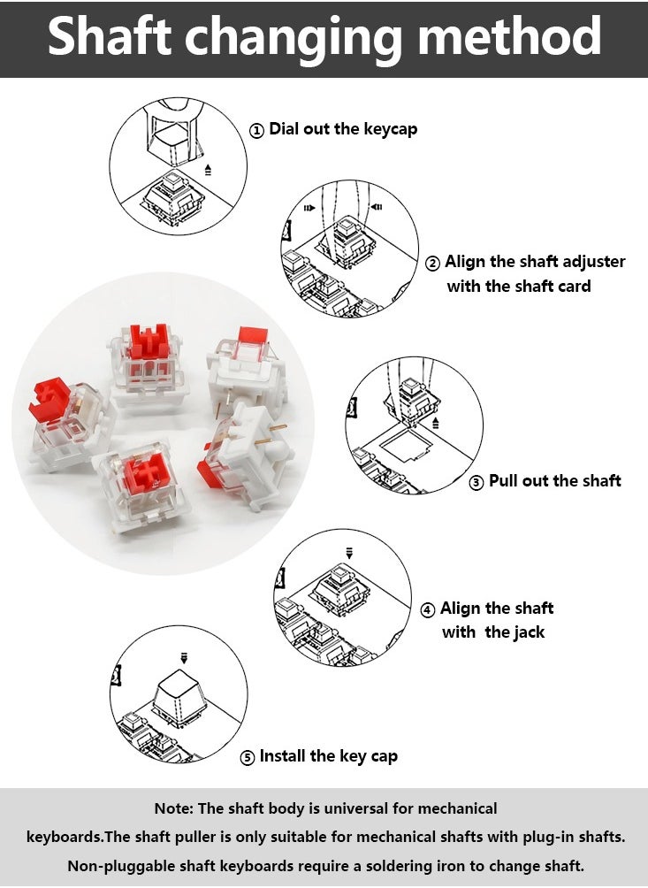 110pcs Outemu Mechanical Keyboard Switch Dust-proof Red Switch 3-pin Clicky Linear Tactile Switch RGB LED SMD Game Console With MX Switch