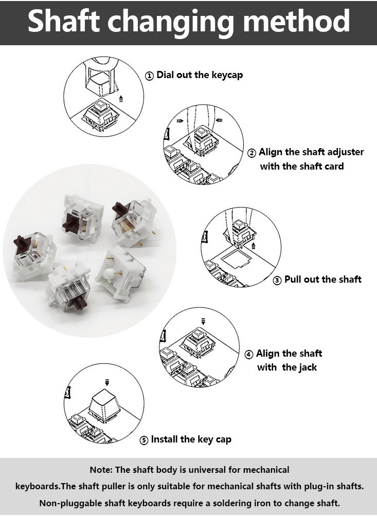 110Pcs Mechanical Keyboards Switch Brown Gaming Switch Outemu Switch for Keyboard 3Pin Linear Tactile Clicky Switches