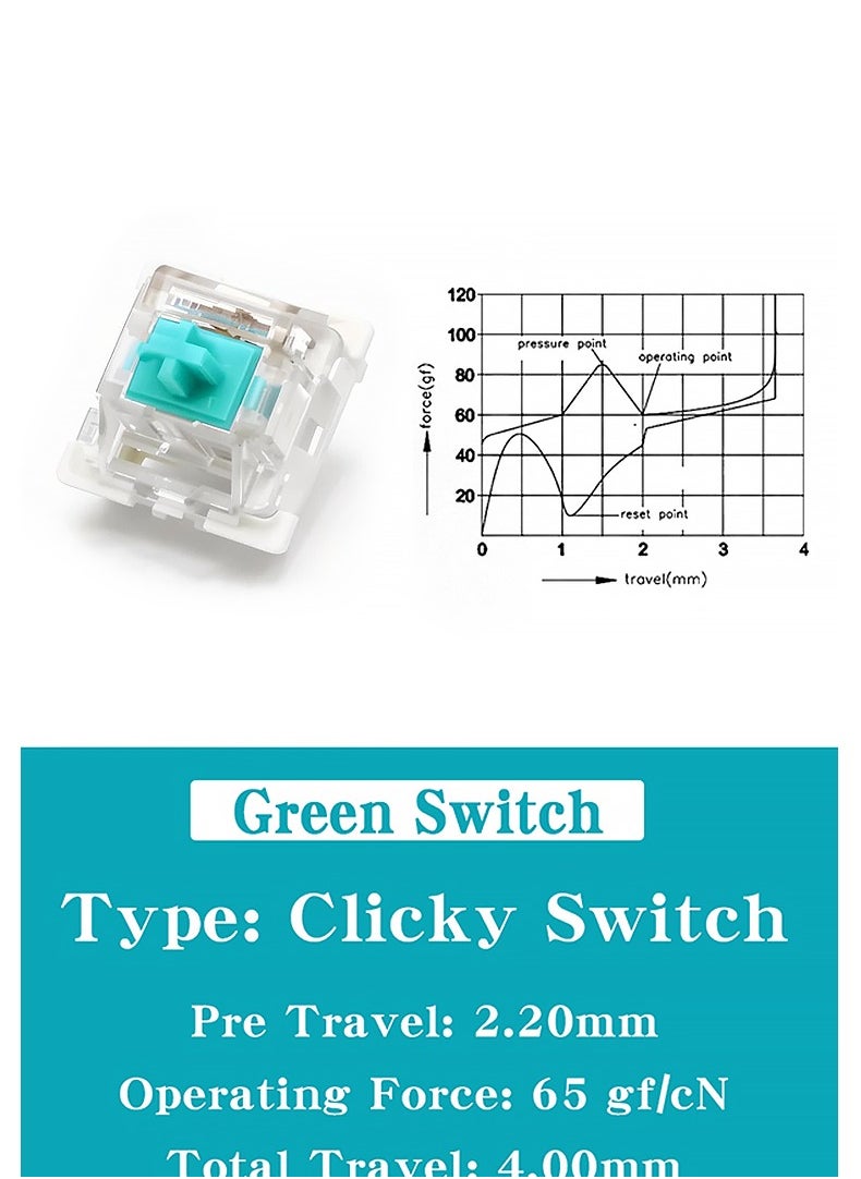 Outemu Keyboards Switch Mechanical Green Gaming Switch for Keyboard 3Pin Clicky Switches 110Pcs