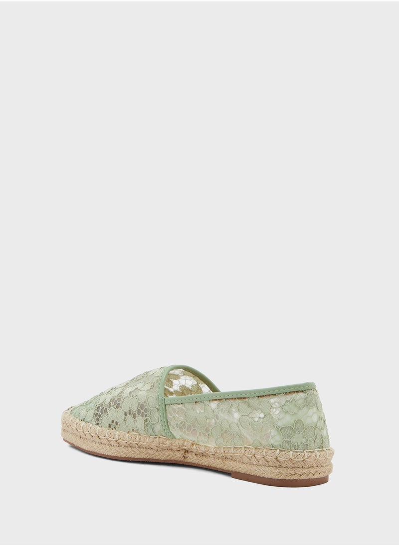 Lace Embroidered Espadrille