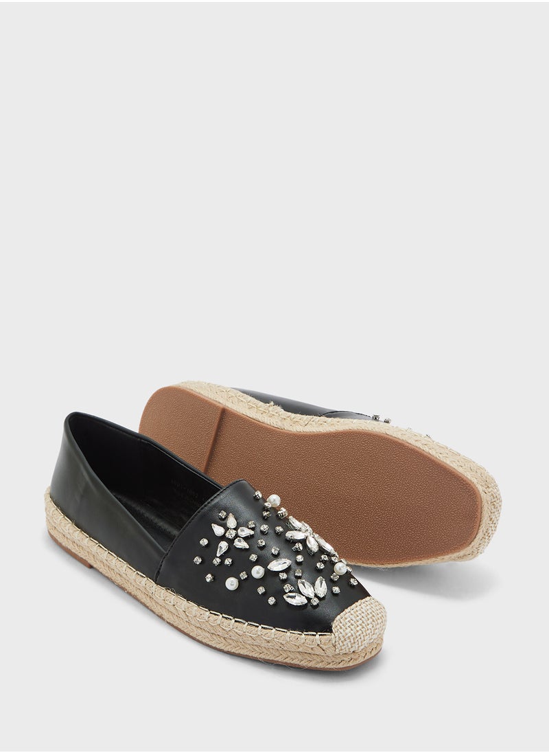 Floral Diamante Espadrille