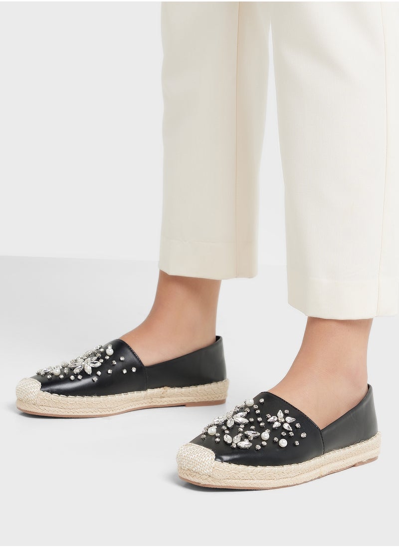 Floral Diamante Espadrille