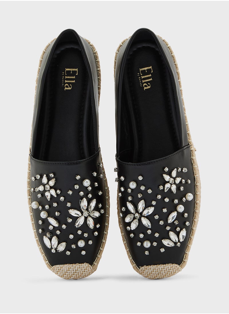 Floral Diamante Espadrille