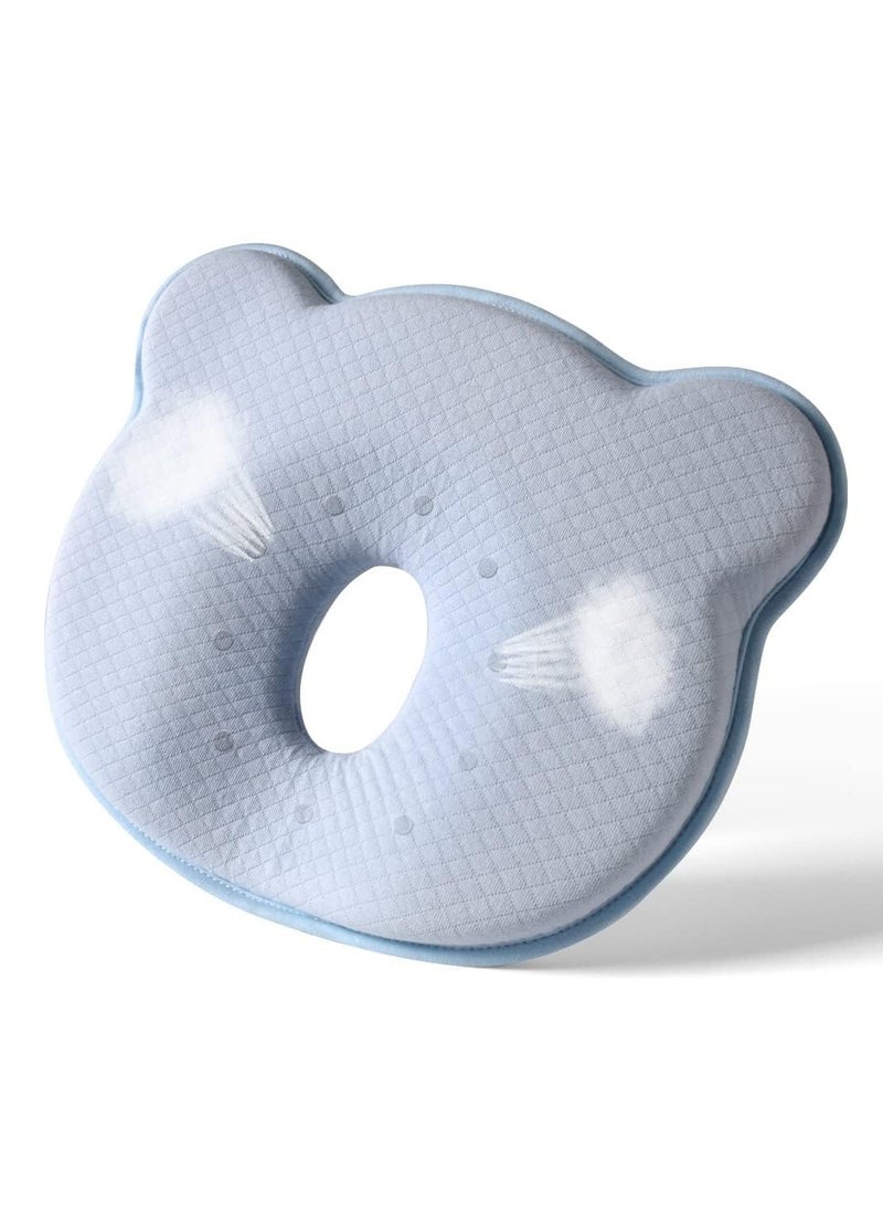 Memory Foam Baby Travel Pillow, Portable Cute Cartoon Bear Soft and Cozy Pillow, Breathable Bedding Set for Infants for Small Boys and Girls Prevent Flat Head