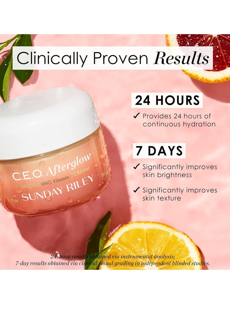 Sunday Riley C.E.O. Afterglow Brightening Vitamin C Cream Face Moisturizer