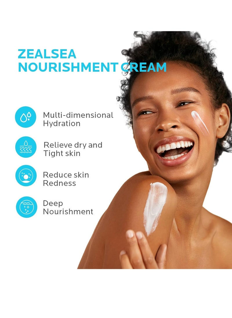 ZealSea Face Moisturiser Lotion with Hyaluronic Acid & Ceramide & Aloe Vera, Hydration Moisturiser for Normal To Dry Sensitive Skin, Facial and Body Hydrating Moisturizing Cream - 290 ml