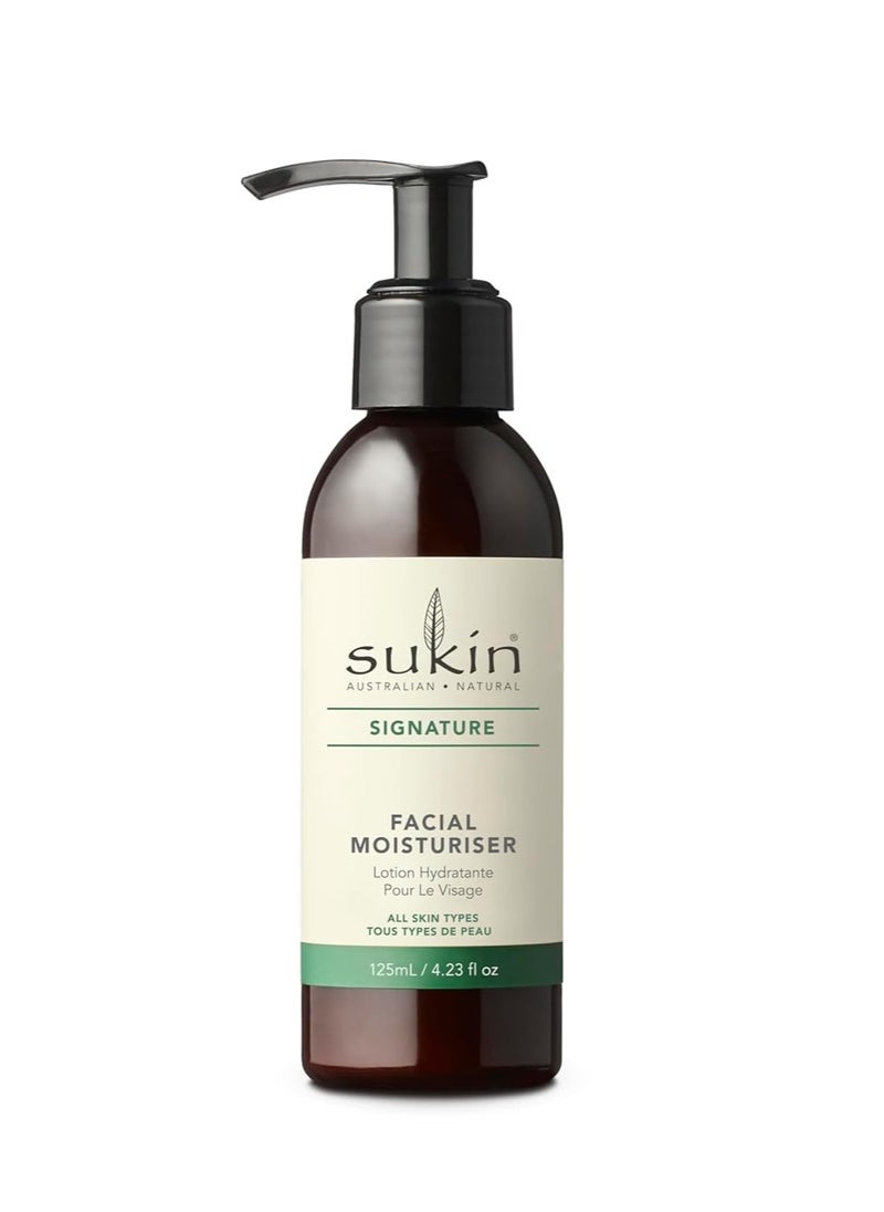 Sukin Facial Moisturizer Pump, Hydrating Face Cream with Wheat Germ and Vitamin E to Deeply Nourish, Soften and Improve Skin Texture, 4.23 Fl Oz