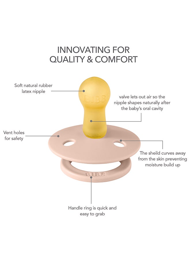 Colour Round Pacifier, 4 Pieces, Latex Size 2, 6 - 18 Months, Ivory Blush Woodchuck, Natural Rubber Pacifier Pack, Bpa - Free And Skin - Friendly