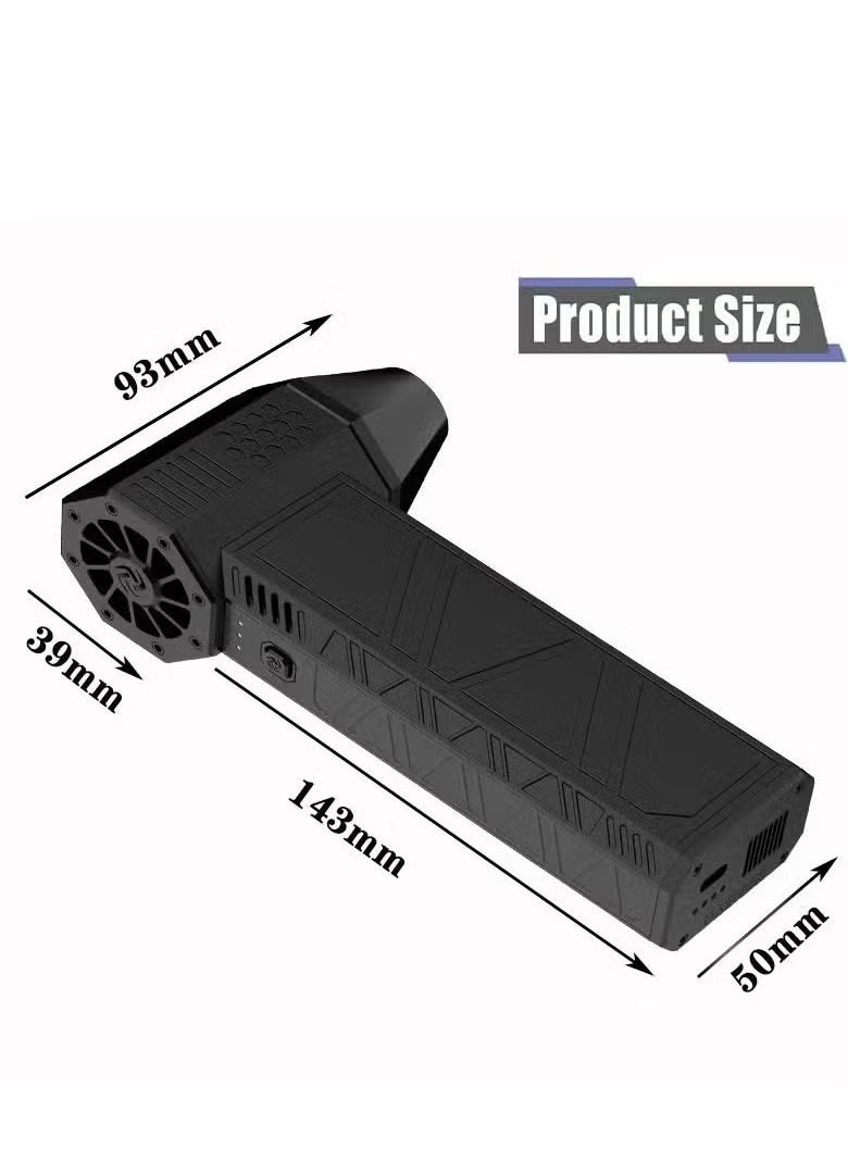 Mini Super Power Turbo Jet Fan Handheld Blower – 130,000 RPM Brushless Motor, 52m/s Wind Speed, 3000mAh Battery, Portable Pocket-Sized Air Blower for Dust Removal, Cooling, BBQ, Camping & More