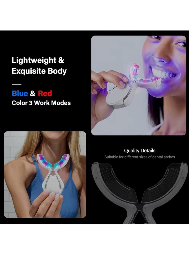 Powerful Teeth Whitening Kit LED Light Teeth Whitening Pen Blue Rechargeable LED Light Effective for Sensitive Teeth Comfortable and Accelerated Teeth Whitening 7Shades Whiter Teeth Whitening Device Kit