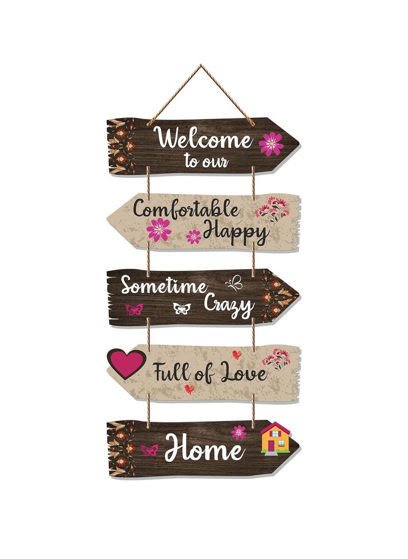 Home quotes decorative wall art wooden wall hanger for living room | Bedroom | Gifts | Wood Hangings For Home Decoration | Set Of 5