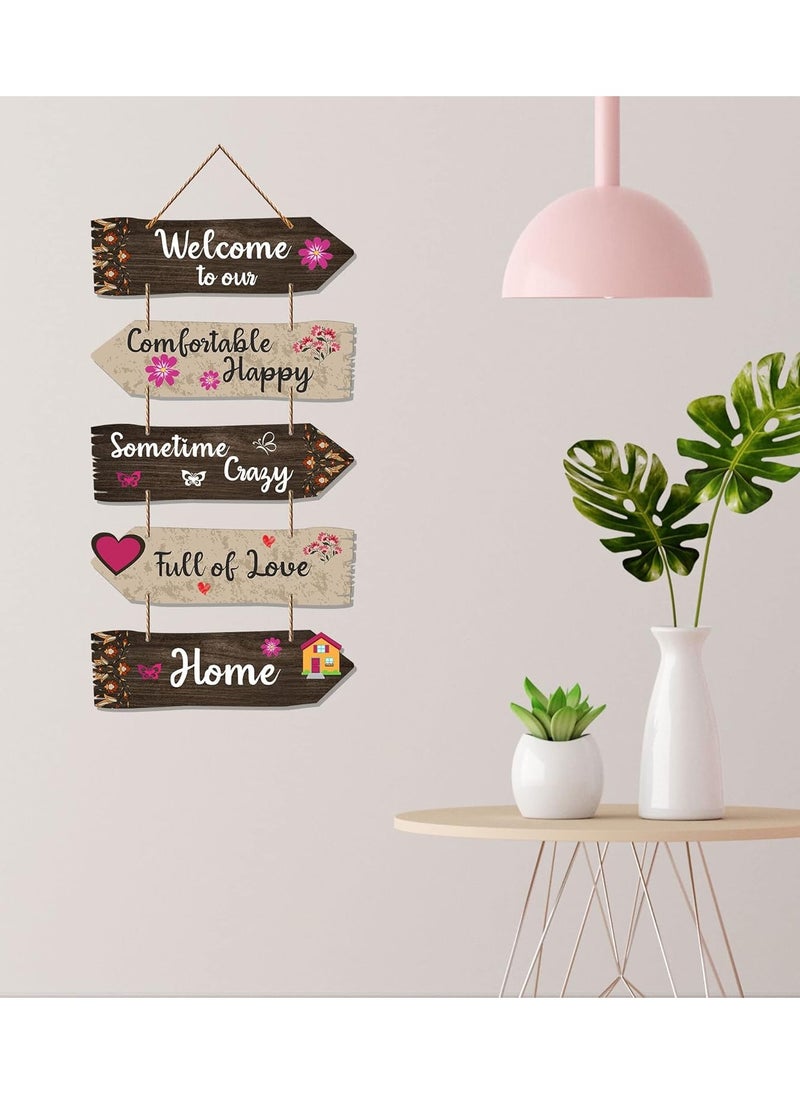 Home quotes decorative wall art wooden wall hanger for living room | Bedroom | Gifts | Wood Hangings For Home Decoration | Set Of 5