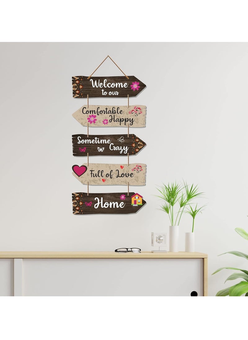 Home quotes decorative wall art wooden wall hanger for living room | Bedroom | Gifts | Wood Hangings For Home Decoration | Set Of 5