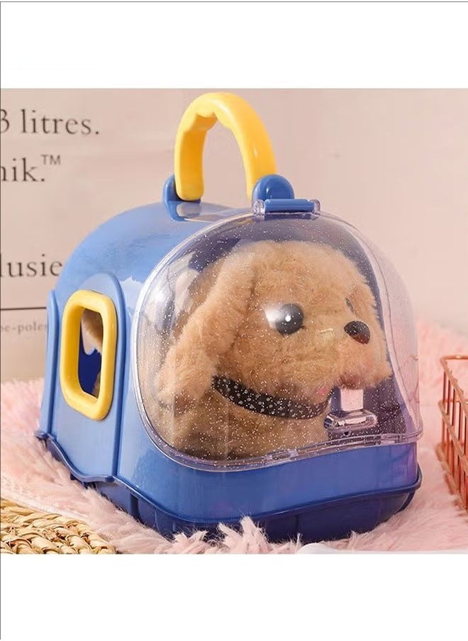 Furry Children's Toys, Cute Pet Dogs, Walking Calls With Dog Cages, Electronic Toys, Interactive Birthday Gifts For Children, Babies, Corgi