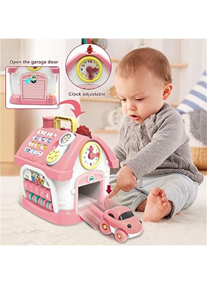 Montessori Toys for 1+ Year Old Girl - Toddler Toys Age 1-2, 8-in-1 Toys with Sound/Lights/Music/Clock/Telephone/Car,Smart Learning Home