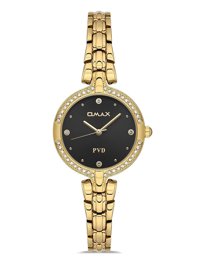 Omax Original Watches for Women Gold Stainless Classic Strap 31mm White Round Shape Analog Wrist Watch Women 100% Waterproof Business Casual Wear Gifts Made in Japan 1 Year Warranty