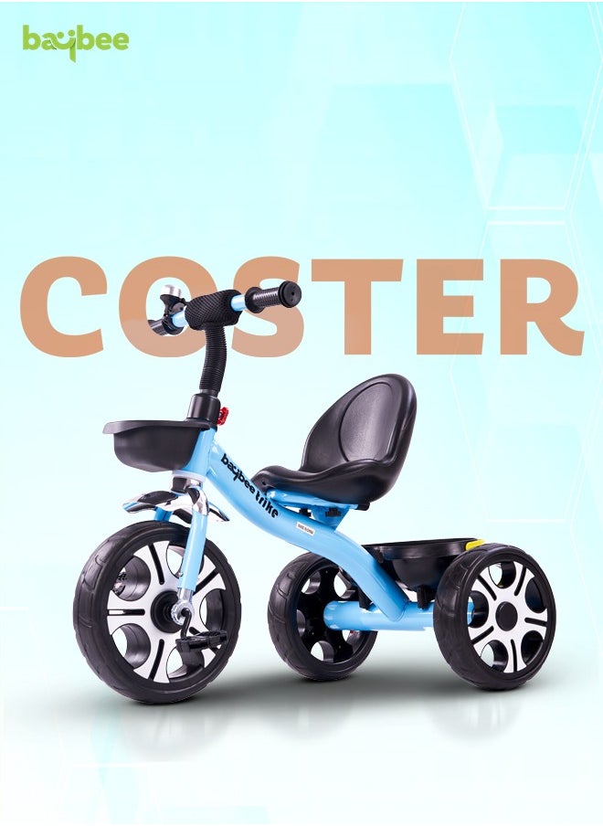 Baybee Coaster Tricycle for Kids Baby Smart Plug and Play Kids Tricycle Cycle with Front u0026 Rear Storage Baskets 3 Wheels Tricycle Bicycle Baby Tricycle Cycle for Kids 2 to 5 Years Boy Girl Blue