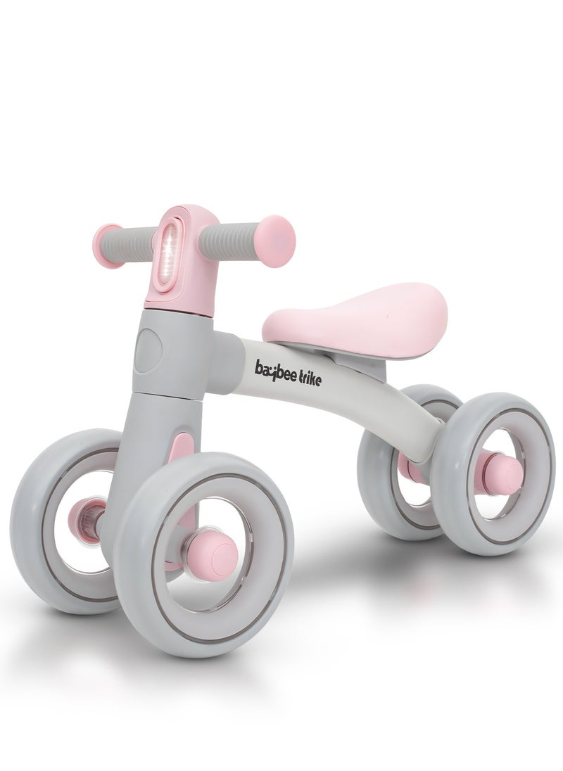 Kids Balance Bike Tricycles for Kids, 4 Wheels Toddlers Bike Ride on Toy with Widened EVA Wheels u0026 Led Light Indoor Outdoor Play Baby Balance Cycle for Kids 12 to 24 Months Boys Girls Pink