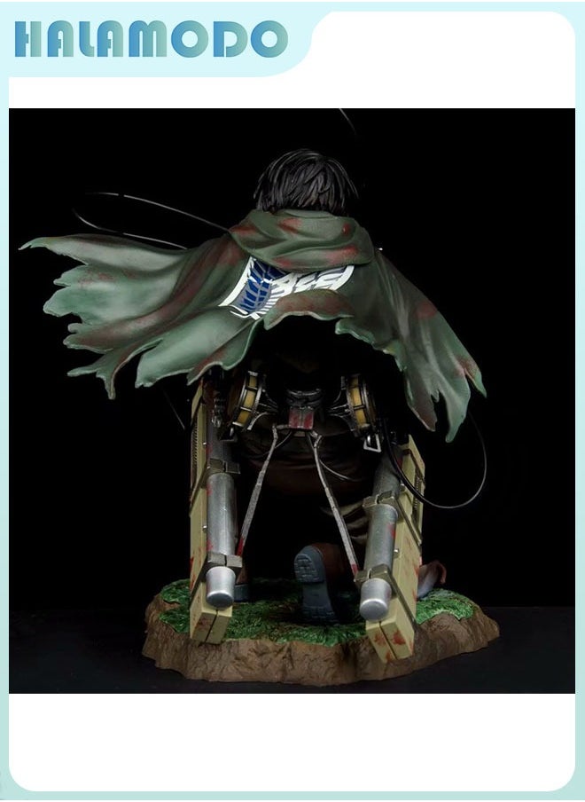 Attack on Titan Battle-damaged Levi Ackerman Figure Model, Anime Figures, Decoration Gift 18 cm