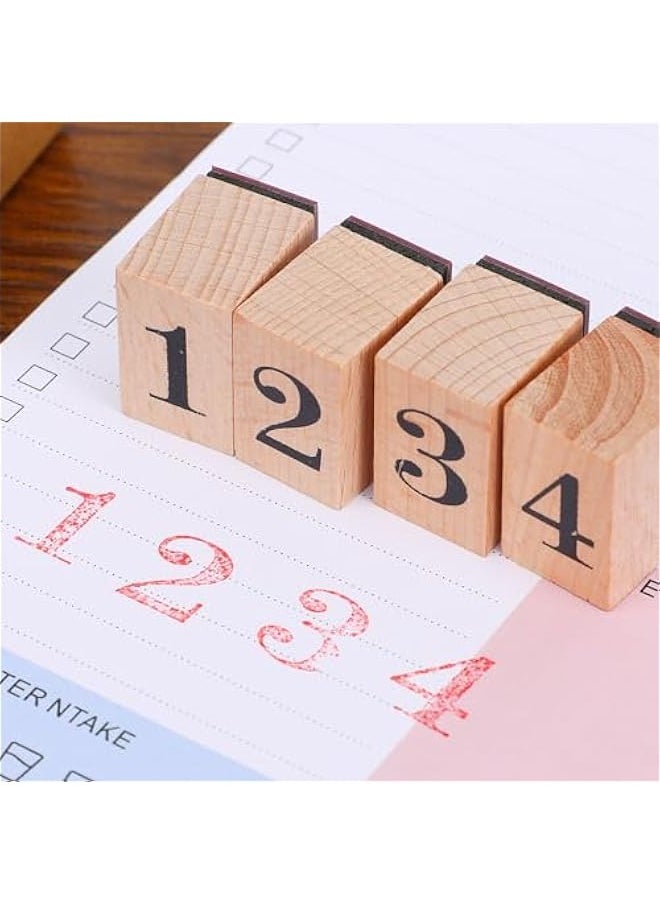 1 Set Wooden Stamp Set Arabic Numerals Stamps Number Stamps Wooden Scrapbook Seal DIY Craft Stamp Wooden Stamps Numbers Stamp DIY Planner Stamp Arabic Numerals Seal DIY Stamps
