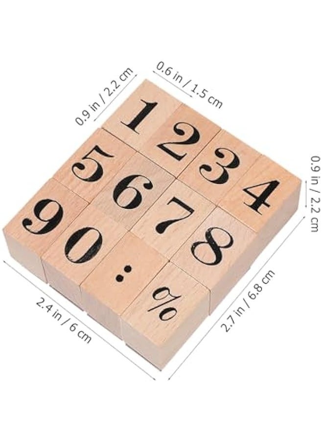 1 Set Wooden Stamp Set Arabic Numerals Stamps Number Stamps Wooden Scrapbook Seal DIY Craft Stamp Wooden Stamps Numbers Stamp DIY Planner Stamp Arabic Numerals Seal DIY Stamps