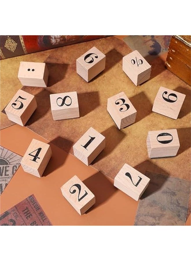 1 Set Wooden Stamp Set Arabic Numerals Stamps Number Stamps Wooden Scrapbook Seal DIY Craft Stamp Wooden Stamps Numbers Stamp DIY Planner Stamp Arabic Numerals Seal DIY Stamps