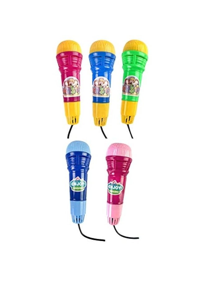 Kid Mighty Echo Microphone Toy: 5pcs Children Voice Amplifying Microphone Toy Karaoke Music Early Education Toy for Preschool Boy Girls Child