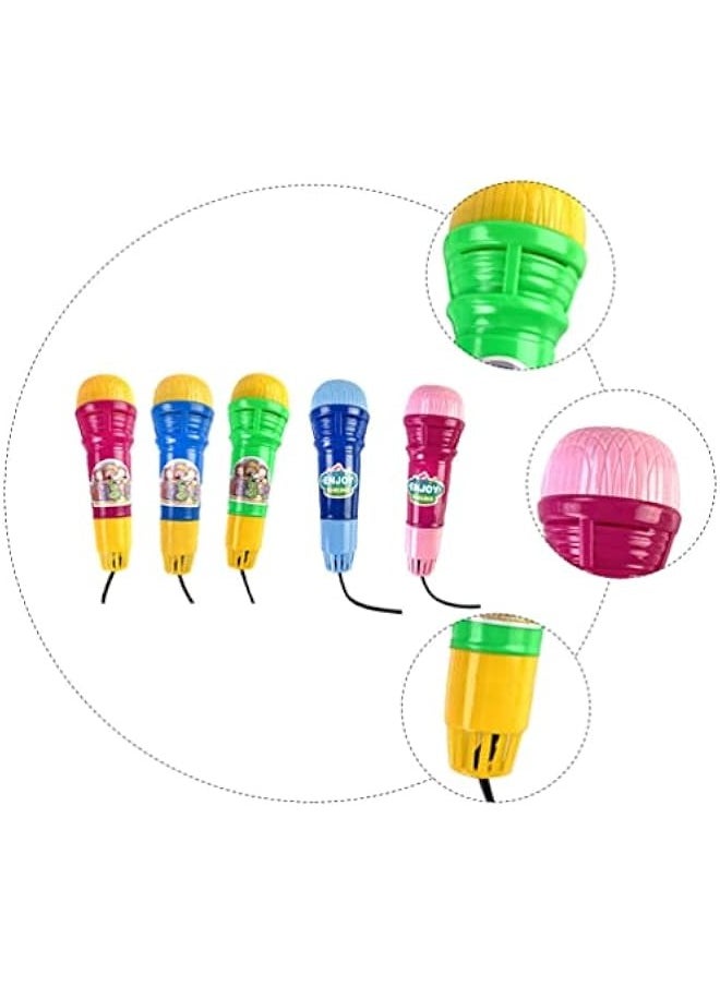 Kid Mighty Echo Microphone Toy: 5pcs Children Voice Amplifying Microphone Toy Karaoke Music Early Education Toy for Preschool Boy Girls Child