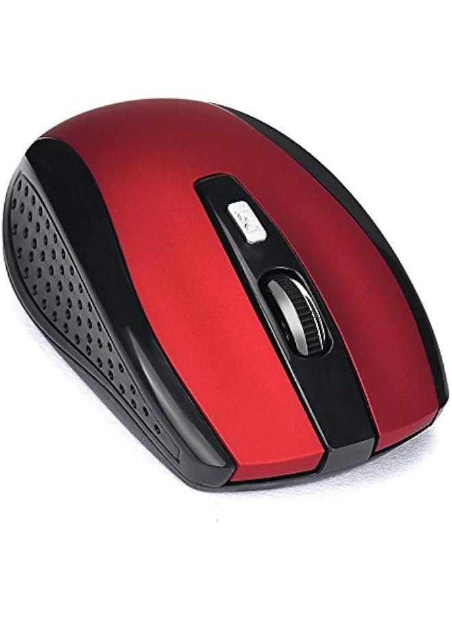 2.4GHz Wireless Gaming Mouse, Portable Office Optical Mouse, 6 ons, Max 10 Meters Operating Distance, Lightweight, Save Power, for Laptop, Computer, PC, Notebook, Desktop, Red