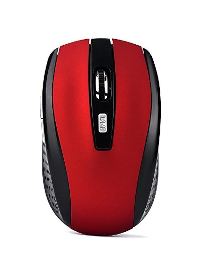 2.4GHz Wireless Gaming Mouse, Portable Office Optical Mouse, 6 ons, Max 10 Meters Operating Distance, Lightweight, Save Power, for Laptop, Computer, PC, Notebook, Desktop, Red