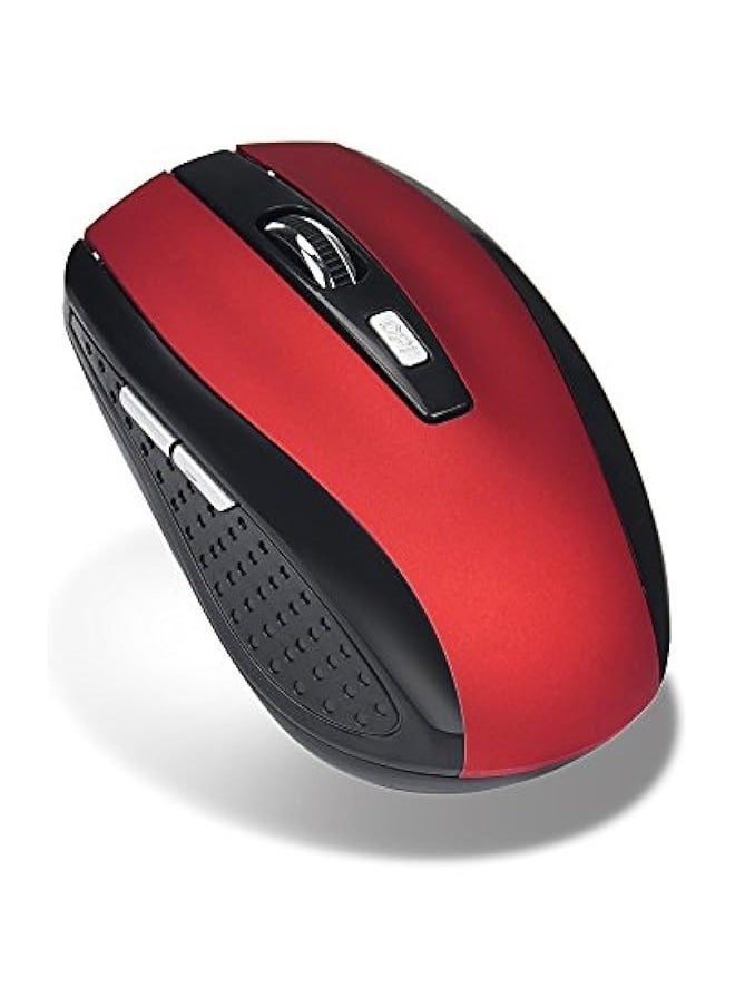 2.4GHz Wireless Gaming Mouse, Portable Office Optical Mouse, 6 ons, Max 10 Meters Operating Distance, Lightweight, Save Power, for Laptop, Computer, PC, Notebook, Desktop, Red