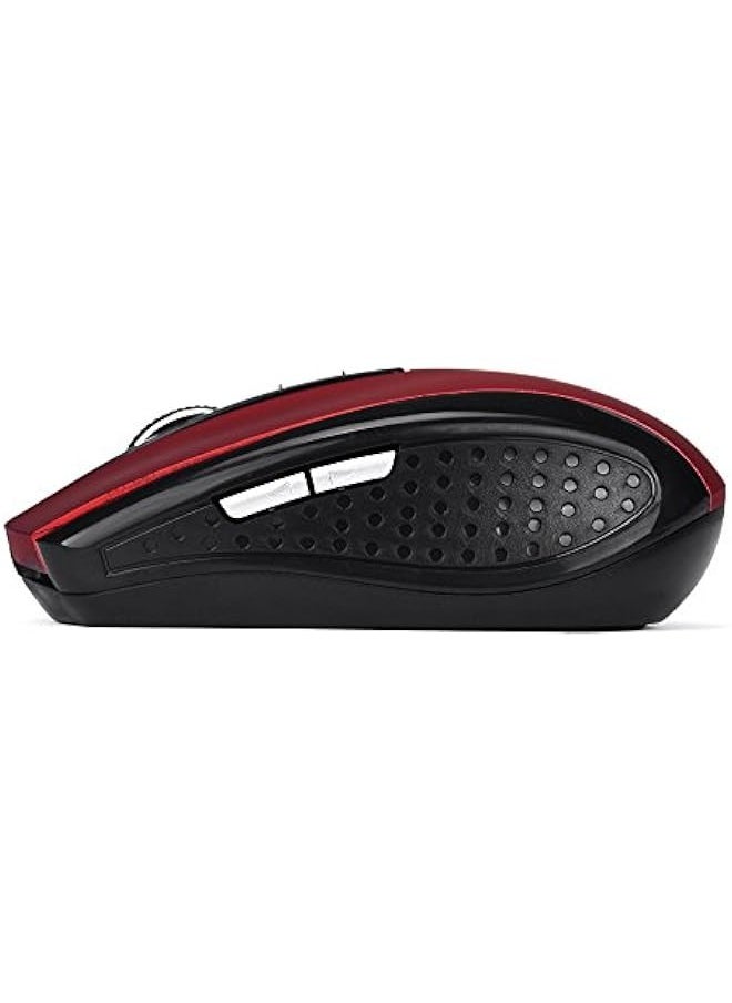 2.4GHz Wireless Gaming Mouse, Portable Office Optical Mouse, 6 ons, Max 10 Meters Operating Distance, Lightweight, Save Power, for Laptop, Computer, PC, Notebook, Desktop, Red