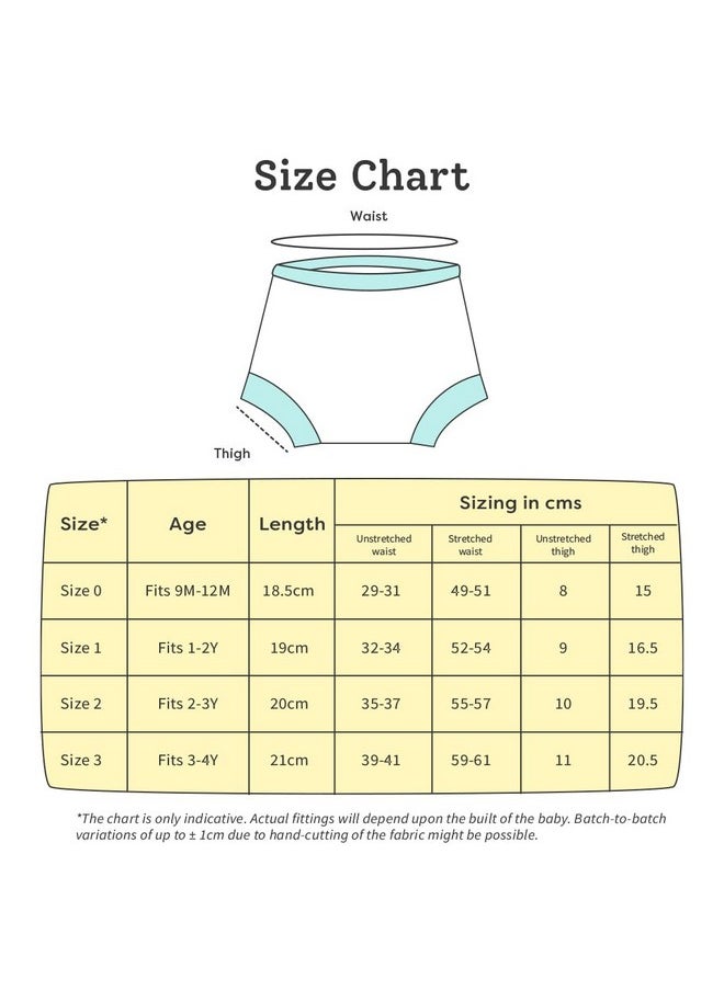 SuperBottoms Padded Underwear For Growing Babies/Toddlers|With 3 Layers Of Cotton Padding & Super DryFeel Layer| Pull-Up For Potty Training & Diaper-Free Time(Bummy World, Size: 0, Pack of 3)