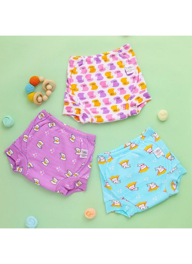 SuperBottoms Padded Underwear For Growing Babies/Toddlers|With 3 Layers Of Cotton Padding & Super DryFeel Layer| Pull-Up For Potty Training & Diaper-Free Time(Bummy World, Size: 0, Pack of 3)