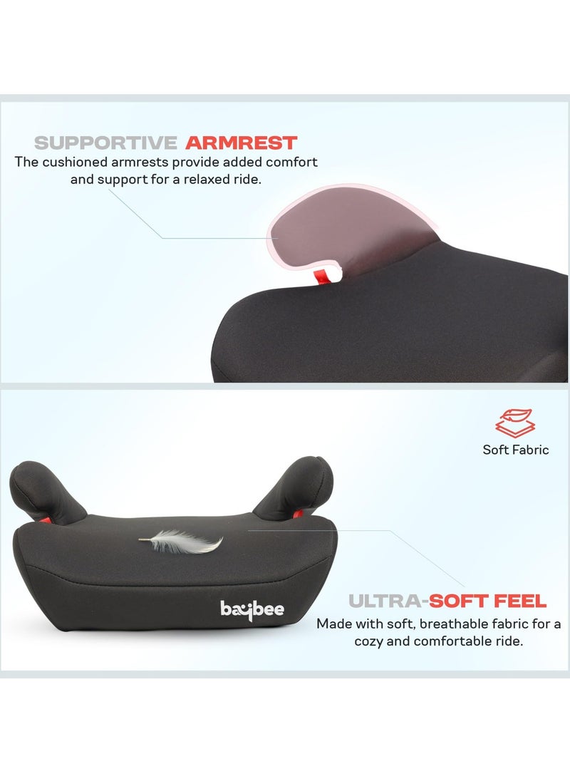 Baybee Kids Booster Car Seat for Baby Portable Lightweight Travel Car Seat with Removable Cover, Comfort, Compact and Easy to Use | Suitable for Toddler 4-12 Years Boys Girls (Black)