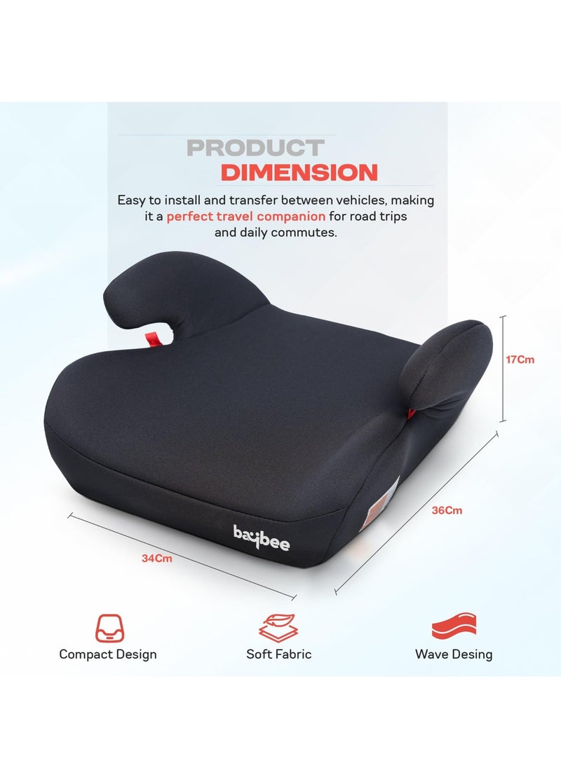 Baybee Kids Booster Car Seat for Baby Portable Lightweight Travel Car Seat with Removable Cover, Comfort, Compact and Easy to Use | Suitable for Toddler 4-12 Years Boys Girls (Black)