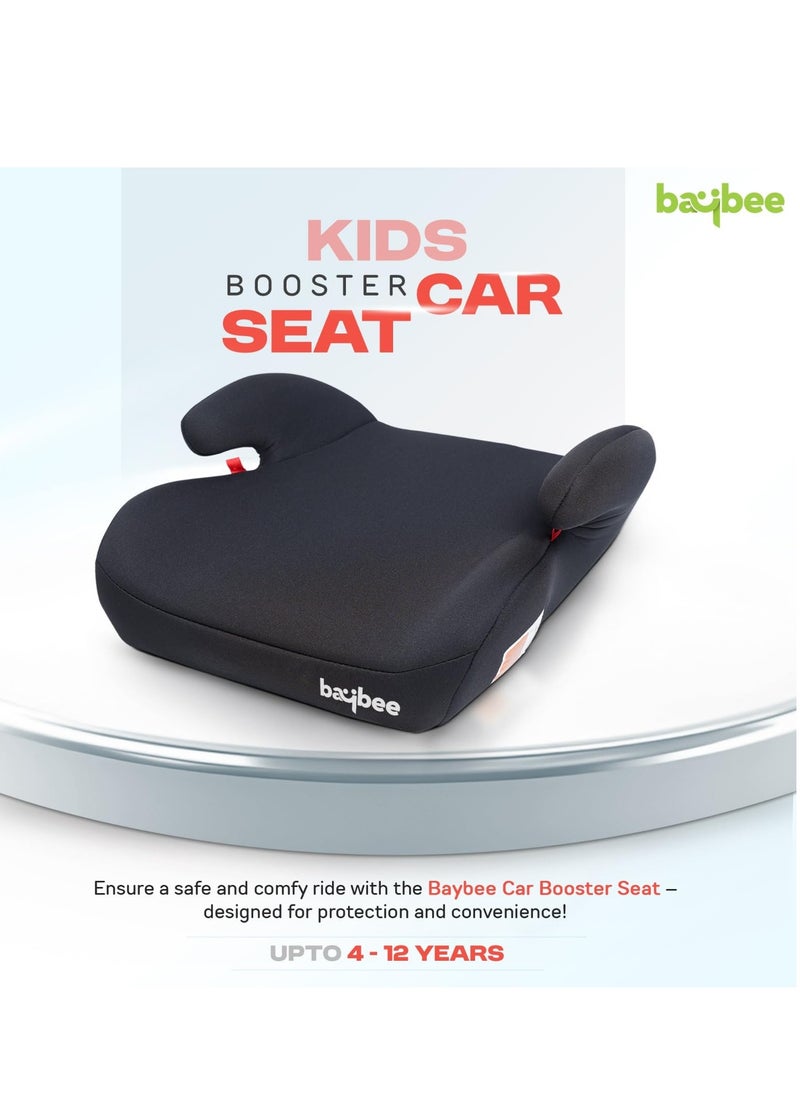 Baybee Kids Booster Car Seat for Baby Portable Lightweight Travel Car Seat with Removable Cover, Comfort, Compact and Easy to Use | Suitable for Toddler 4-12 Years Boys Girls (Black)
