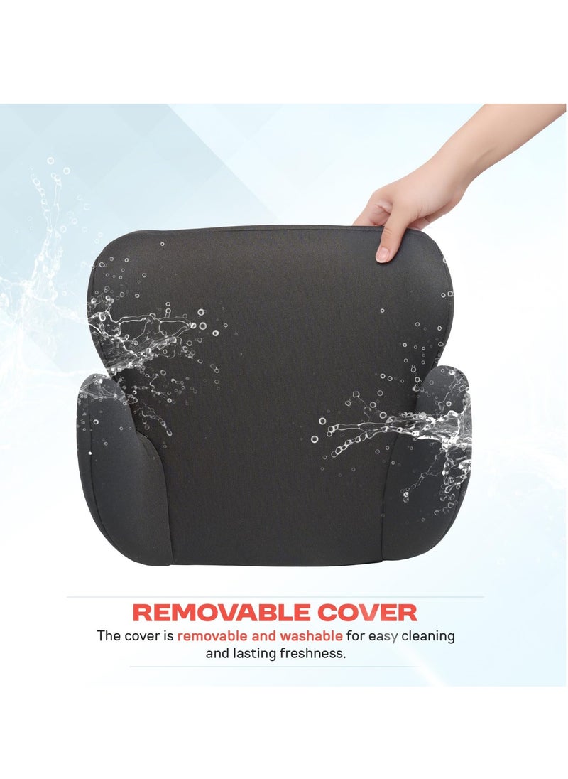 Baybee Kids Booster Car Seat for Baby Portable Lightweight Travel Car Seat with Removable Cover, Comfort, Compact and Easy to Use | Suitable for Toddler 4-12 Years Boys Girls (Black)