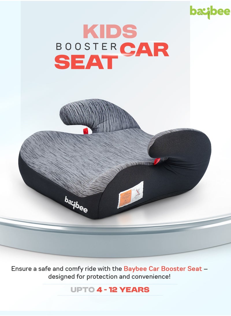 Baybee Kids Booster Car Seat for Baby Portable Lightweight Travel Car Seat with Removable Cover, Comfort, Compact and Easy to Use | Suitable for Toddler 4-12 Years Boys Girls (Grey)