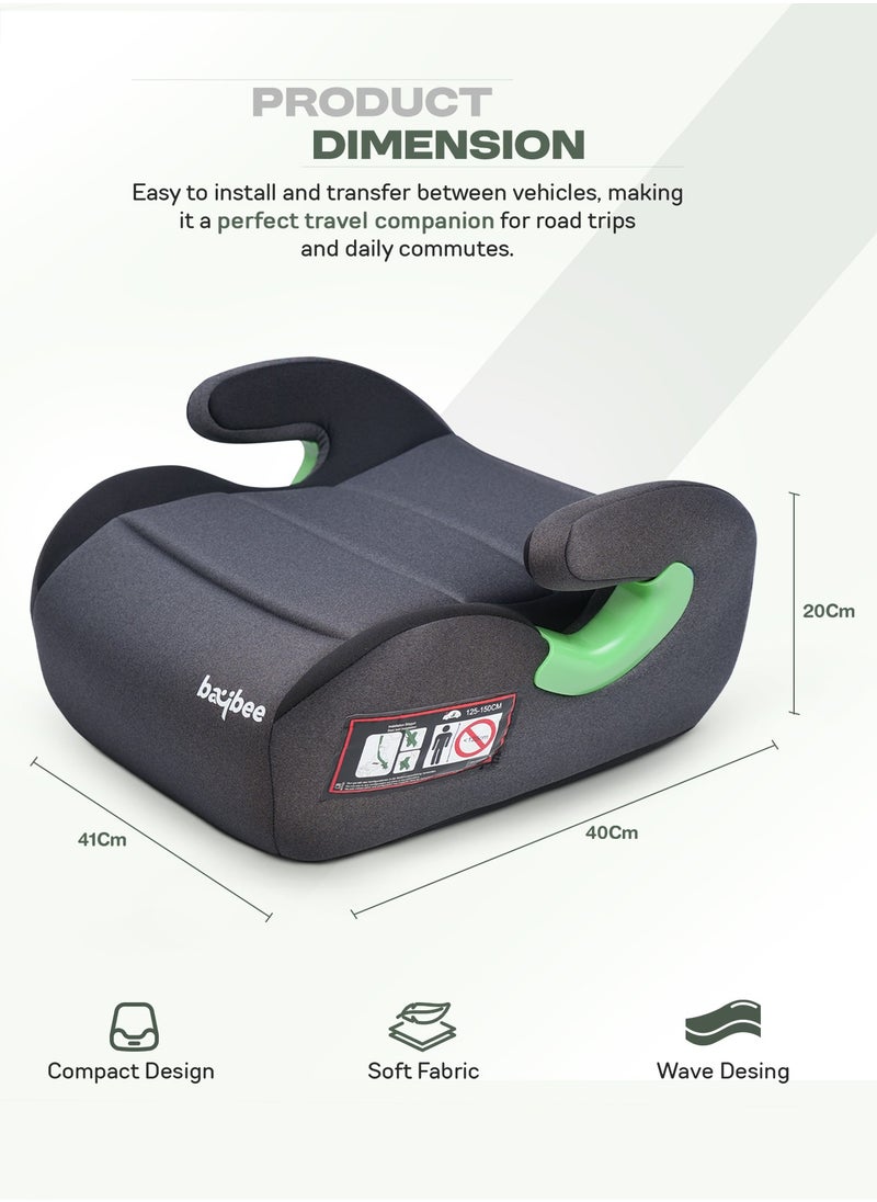 Baybee Baby Booster Car Seat without Isofix Portable Lightweight Travel Car Booster Seat with Comfort, Compact and Easy to Use | Suitable for Toddler 4-12 Years Boys Girls-Black