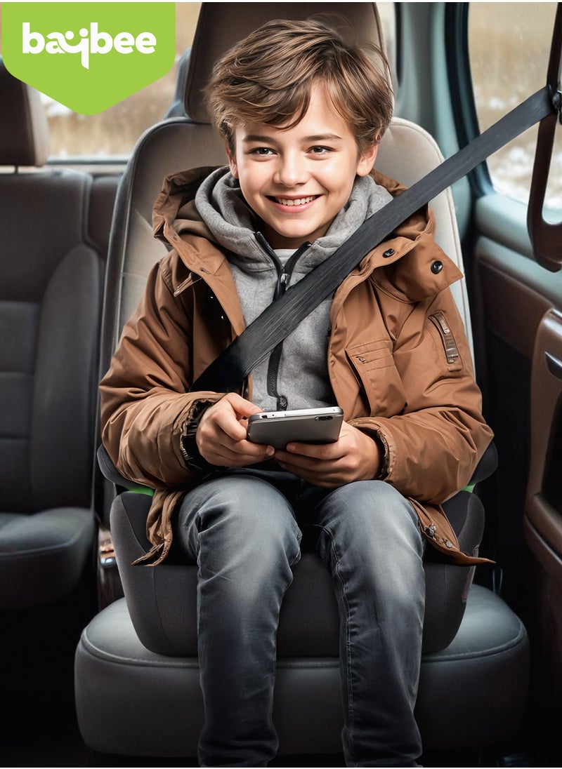 Baybee Baby Booster Car Seat without Isofix Portable Lightweight Travel Car Booster Seat with Comfort, Compact and Easy to Use | Suitable for Toddler 4-12 Years Boys Girls-Black