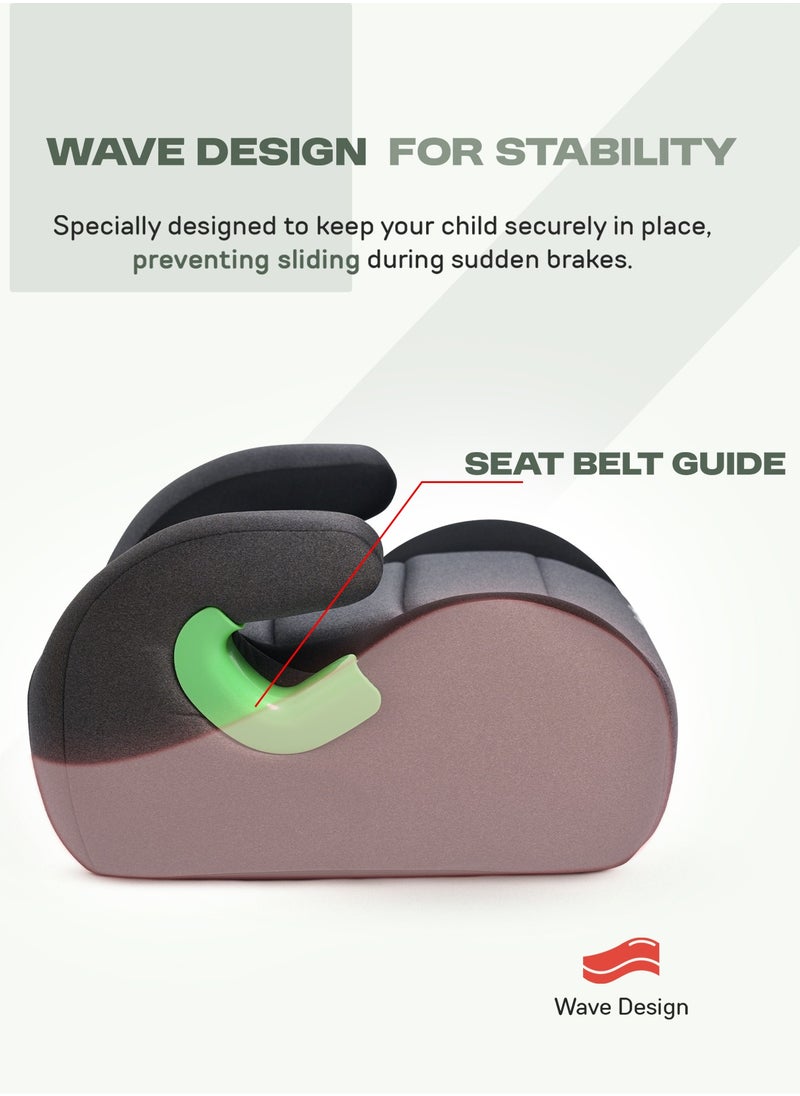 Baybee Baby Booster Car Seat without Isofix Portable Lightweight Travel Car Booster Seat with Comfort, Compact and Easy to Use | Suitable for Toddler 4-12 Years Boys Girls-Black