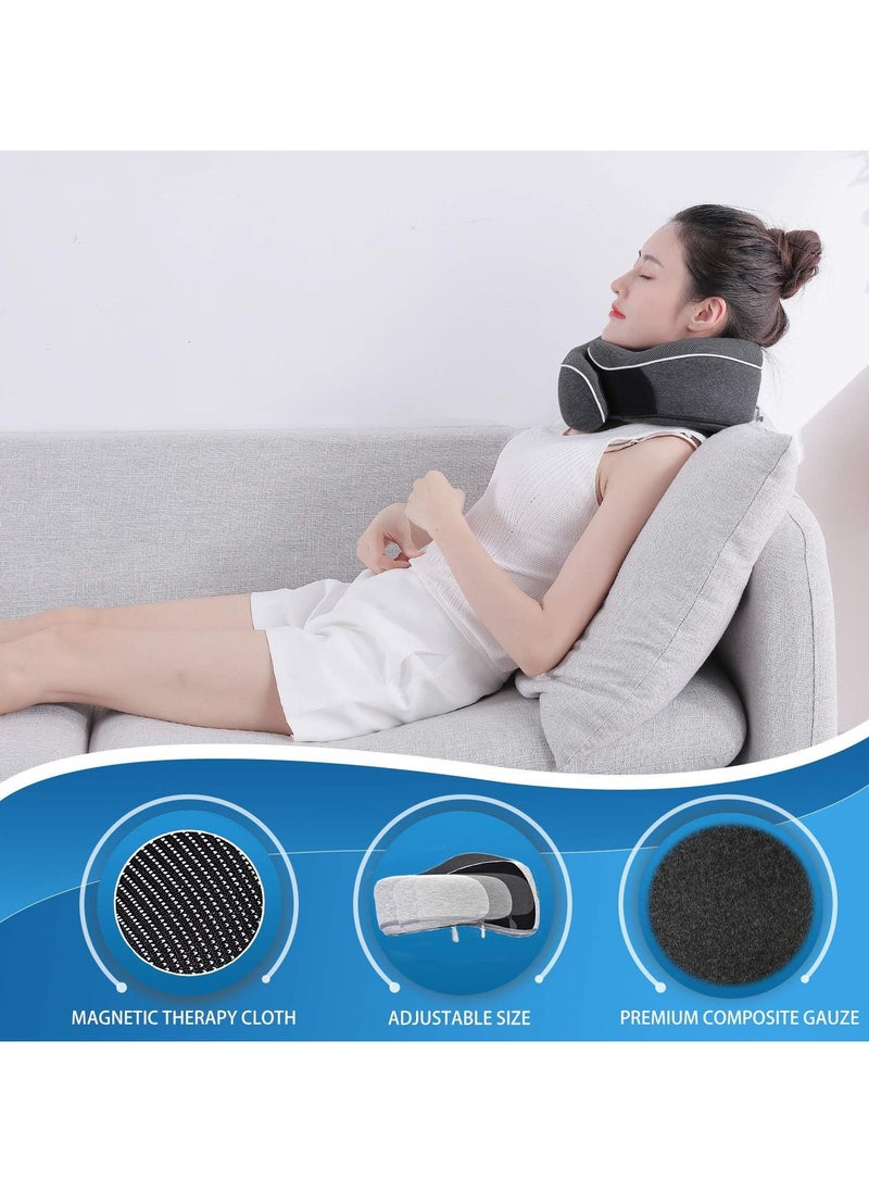 Travel Neck Pillow and 3 Pairs of Sleep Earplugs, Memory Foam U Shaped Neck Support 100% Pure Memory Foam Pillow Ergonomic Design Soft Best Full Neck Surround Pillow Sleep for Airplane Car Office and Home Resting (black)