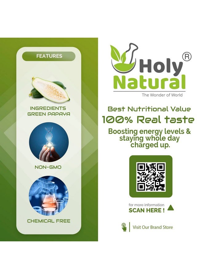 Holy Natural Green Papaya Fruit Powder 250Gm, Raw Or Kaccha Papaya Powder, Edible Grade, Good Tenderizer | Vegan And Gluten Free