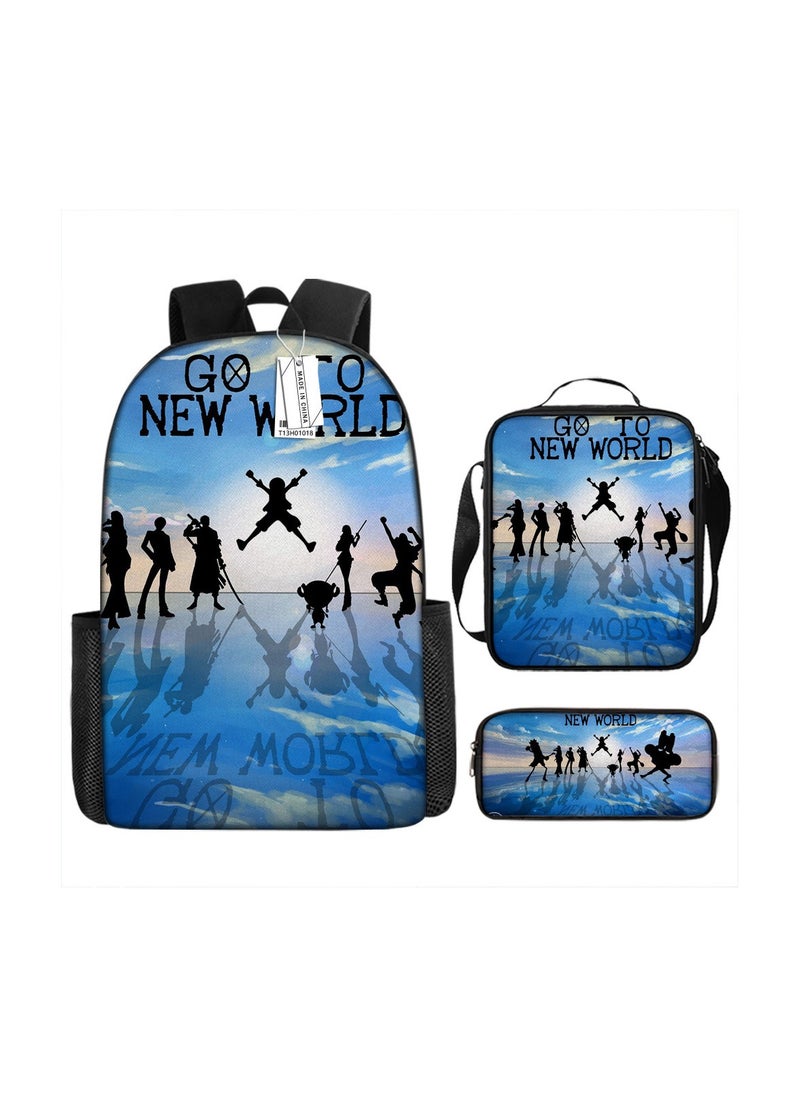 One Piece Backpack Primary And Secondary School Bags One Piece Backpack Cartoon School Bag Three-piece Set