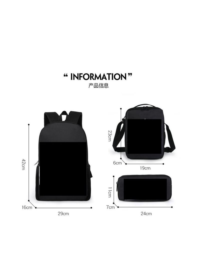 One Piece Backpack Primary And Secondary School Bags One Piece Backpack Cartoon School Bag Three-piece Set