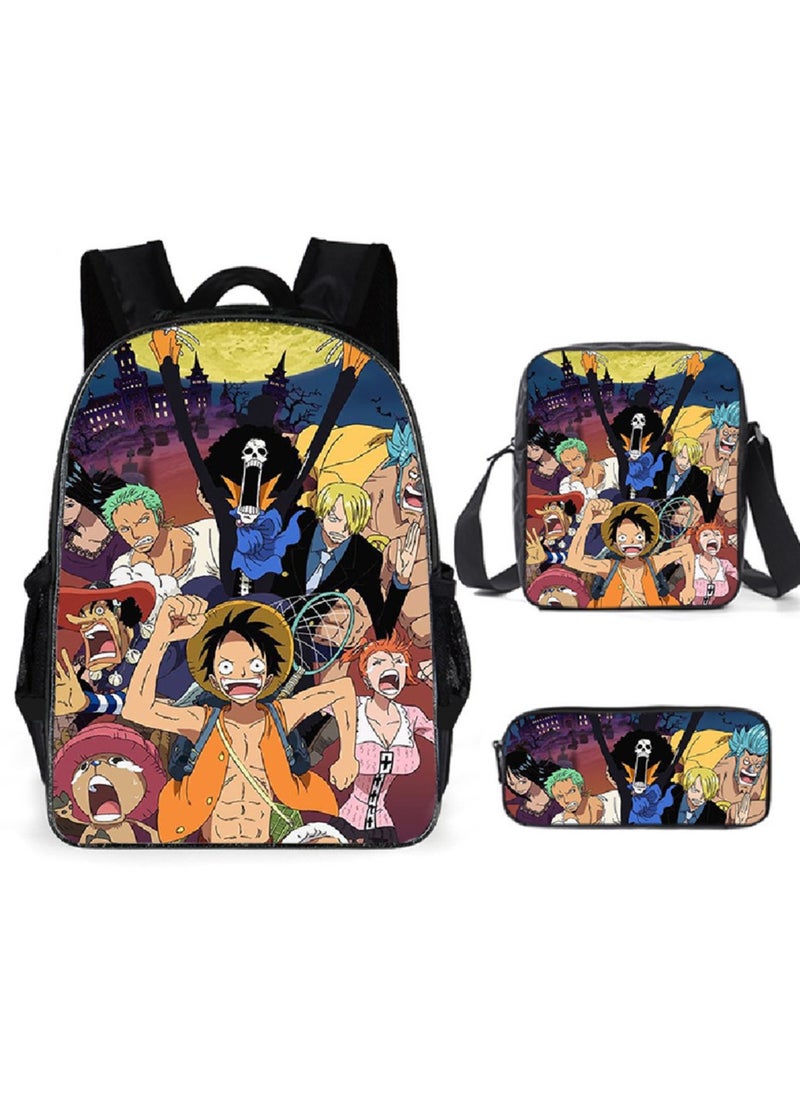 One Piece Backpack Primary And Secondary School Bags One Piece Backpack Cartoon School Bag Three-piece Set